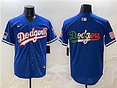 Men's Los Angeles Dodgers Team Big Logo Royal With American Flag Patch Limited Stitched Jersey,baseball caps,new era cap wholesale,wholesale hats